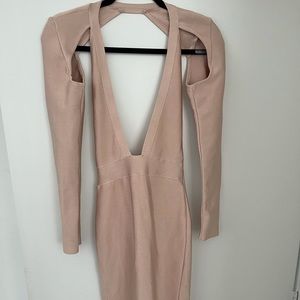 femme bandage pale rose pink dress small